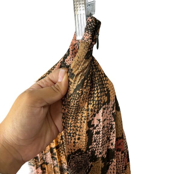 Banana Republic Snake Print Pleated Midi Skirt Women's Size 10 - Picture 6 of 11